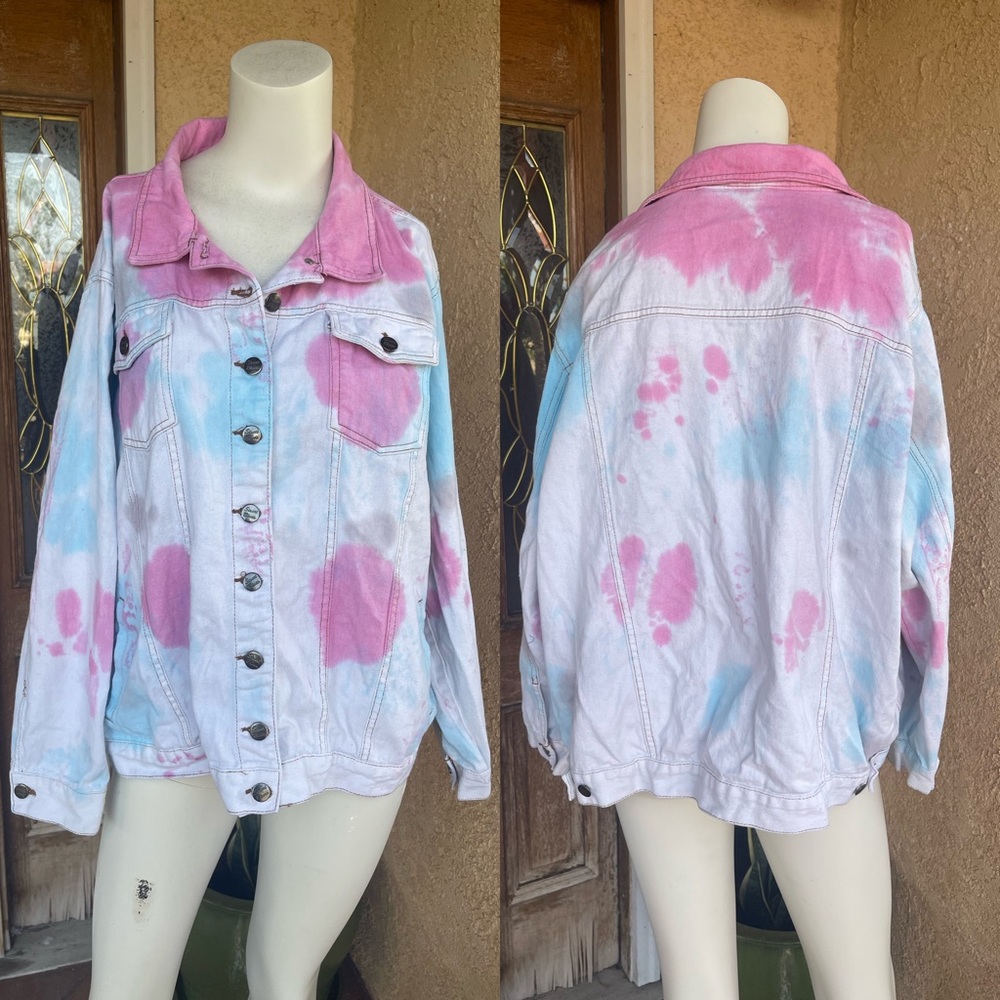 Street Blues Tie Dye Button Down Jacket (3X)